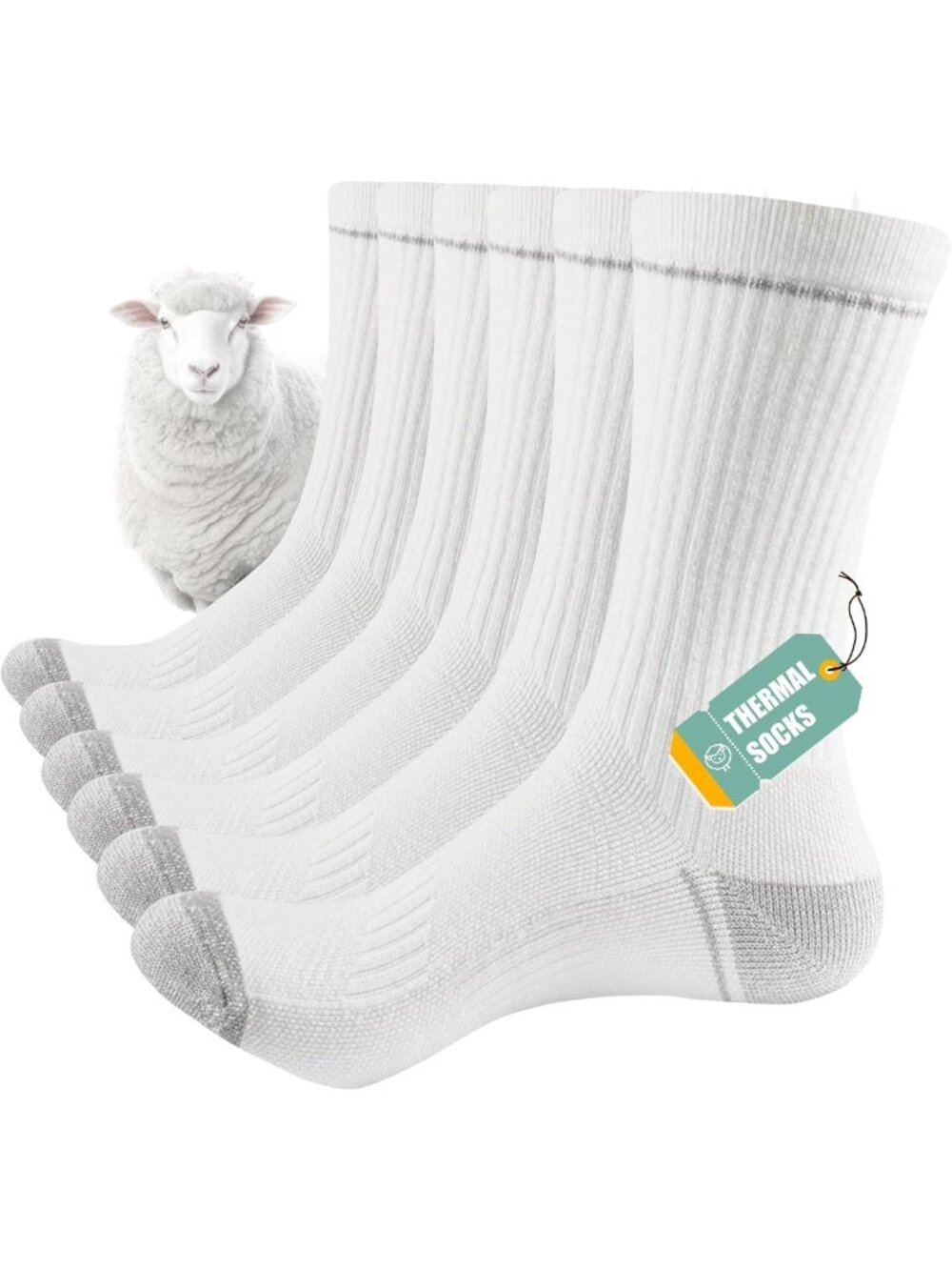 Thermal Merino Wool Hiking Socks for Men & Women - 3 Pairs, Cozy & Durable